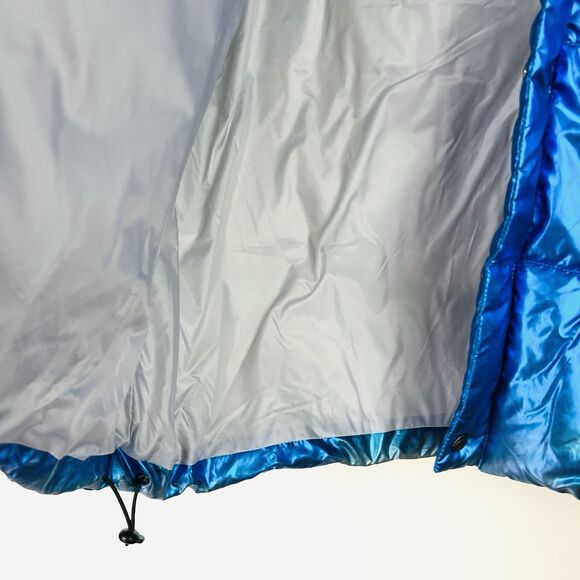 NWT Amazing CHAMPION x NASA Metallic Blue Puffer Space Jacket Puffer Coat Large - Picture 13 of 15